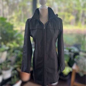 Calvin Klein Windbreaker Soft Shell Hoodie‎ Jacket Mock Neck Full Zip Small EUC